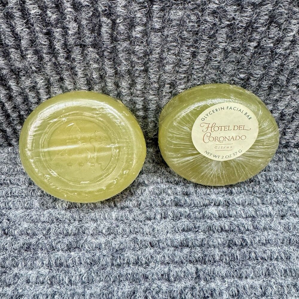 Lot Of 2 Vintage Hotel Del Coronado Soap Bars Citrus Green Facial Movie Prop 2oz